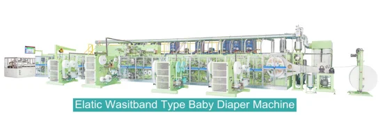 Entièrement automatique jetable nouvelle machine à couches pour bébés Ceinture élastique Pampers Ligne de production de couches